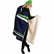 Load image into Gallery viewer, Navy Green Team Hooded Blanket