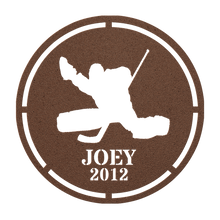 Load image into Gallery viewer, Personalized Hockey Goalie Metal Sign