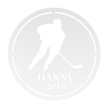 Load image into Gallery viewer, Personalized_Hockey_Goalie_Metal_Sign_White_Transparent_Mockup.png