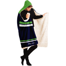 Load image into Gallery viewer, Navy Green Team Hooded Blanket