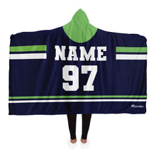 Load image into Gallery viewer, Navy Green Team Hooded Blanket