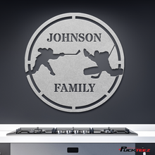 Load image into Gallery viewer, Personalized Hockey Family Metal Sign (Stencil)