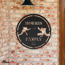 Load image into Gallery viewer, Personalized Hockey Family Metal Sign (Stencil)