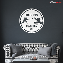 Load image into Gallery viewer, Personalized Hockey Family Metal Sign (Stencil)