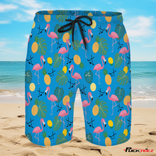 Load image into Gallery viewer, Tropical Hockey Swim Trunks - Blue
