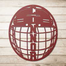 Load image into Gallery viewer, hockeyhelmet_Red_Simple_Wood_BKGD_Mockup.png