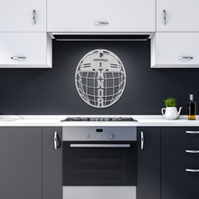 Load image into Gallery viewer, hockeyhelmet_Silver_Dark_Kitchen_Mockup.png