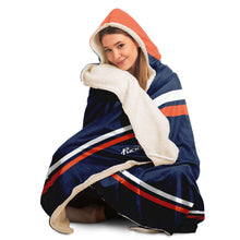 Load image into Gallery viewer, Personalized Navy/Orange Hockey Hooded Blanket