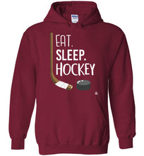 Load image into Gallery viewer, Unisex Red Hockey Hoodie for the Hockey Fan, Hockey Player or Hockey Parent