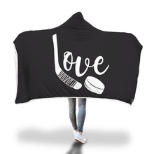 Load image into Gallery viewer, Love Hockey Hooded Blanket