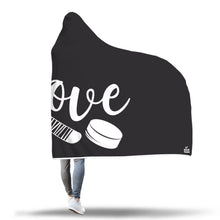 Load image into Gallery viewer, Love Hockey Hooded Blanket