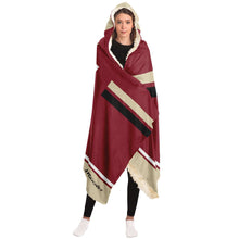 Load image into Gallery viewer, Personalized Red/Beige Hockey Hooded Blanket