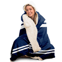 Load image into Gallery viewer, Personalized Navy/White Hockey Hooded Blanket