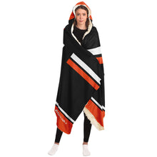Load image into Gallery viewer, Personalized Black/Orange Hockey Hooded Blanket