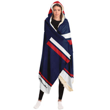 Load image into Gallery viewer, Personalized Navy/Red Hockey Hooded Blanket