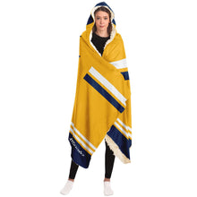 Load image into Gallery viewer, Personalized Gold/Blue Hockey Hooded Blanket