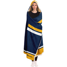 Load image into Gallery viewer, Personalized Navy/Yellow Hockey Hooded Blanket