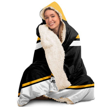 Load image into Gallery viewer, Personalized Black/Yellow Hockey Hooded Blanket