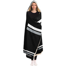 Load image into Gallery viewer, Personalized Black/Silver/White Hockey Hooded Blanket