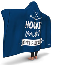 Load image into Gallery viewer, Hockey Mom Hooded Blanket - Navy Blue - NEW2