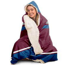 Load image into Gallery viewer, Personalized Maroon/Blue Hockey Hooded Blanket