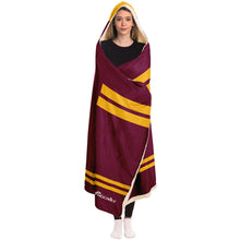 Load image into Gallery viewer, Personalized Maroon/Gold Hockey Hooded Blanket