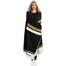 Load image into Gallery viewer, Personalized Black/Gold Hockey Hooded Blanket