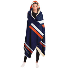 Load image into Gallery viewer, Personalized Navy/Orange Hockey Hooded Blanket