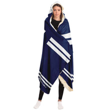 Load image into Gallery viewer, Personalized Navy/White Hockey Hooded Blanket