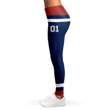 Load image into Gallery viewer, Blue/Red/White Team Leggings