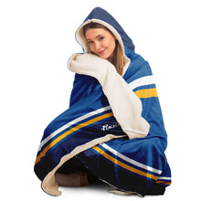 Load image into Gallery viewer, Personalized Blue/Yellow Hockey Hooded Blanket