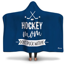 Load image into Gallery viewer, Hockey Mom Hooded Blanket - Navy Blue - NEW2