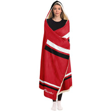 Load image into Gallery viewer, Personalized Red/Black/White Hockey Hooded Blanket
