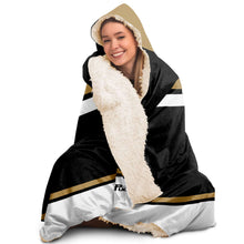 Load image into Gallery viewer, Personalized Black/Gold Hockey Hooded Blanket