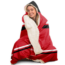 Load image into Gallery viewer, Personalized Red/Black/White Hockey Hooded Blanket