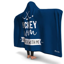 Load image into Gallery viewer, Hockey Mom Hooded Blanket - Navy Blue - NEW2