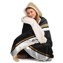 Load image into Gallery viewer, Personalized Black/Gold Hockey Hooded Blanket