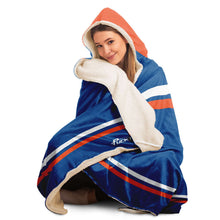 Load image into Gallery viewer, Personalized Royal/Orange Hockey Hooded Blanket