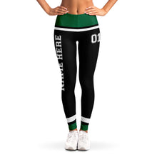 Load image into Gallery viewer, Black/Green/White Team Leggings