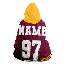Load image into Gallery viewer, Personalized Maroon/Gold Hockey Hooded Blanket