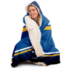 Load image into Gallery viewer, Personalized Blue/Yellow Hockey Hooded Blanket