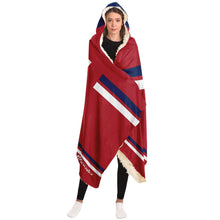 Load image into Gallery viewer, Personalized Red/Blue Hockey Hooded Blanket