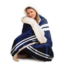 Load image into Gallery viewer, Personalized Navy/White Hockey Hooded Blanket
