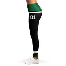 Load image into Gallery viewer, Black/Green/White Team Leggings
