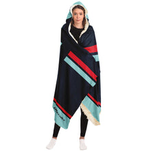 Load image into Gallery viewer, Personalized Blue/Teal Hockey Hooded Blanket