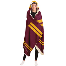 Load image into Gallery viewer, Personalized Maroon/Gold Hockey Hooded Blanket