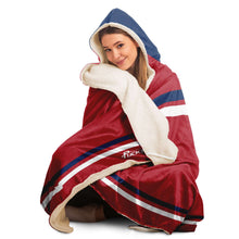 Load image into Gallery viewer, Personalized Red/Blue Hockey Hooded Blanket