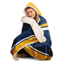 Load image into Gallery viewer, Personalized Navy/Yellow Hockey Hooded Blanket