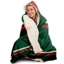 Load image into Gallery viewer, Personalized Green/Red/Gold Hockey Hooded Blanket