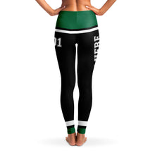 Load image into Gallery viewer, Black/Green/White Team Leggings